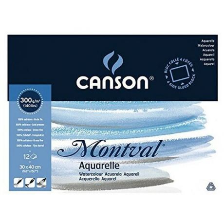 Альбом-склейка для акварели Canson "Montval" Fin 30х40 см 12 л 300 г