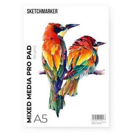 Бумага для графики SKETCHMARKER Альбом для маркеров SKETCHMARKER MIXED MEDIA PRO, 160г/м2, А5, 30л. (склейка по короткой стороне, мягкая обложка)
