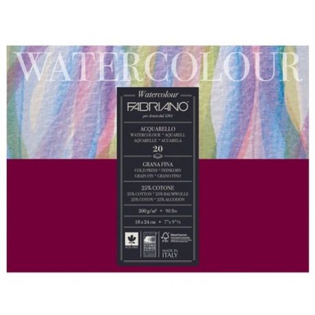 Альбом для акварели Fabriano Watercolour 24 х 18 см, 200 г/м², 20 л.