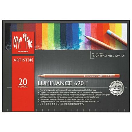 Набор карандашей цветных Caran dAche Luminance, 20цветов