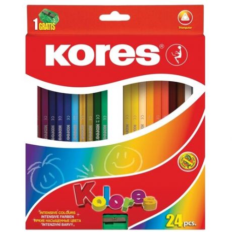 Kores Карандаши цветные Kolores, 24 цвета с точилкой (93324.01)