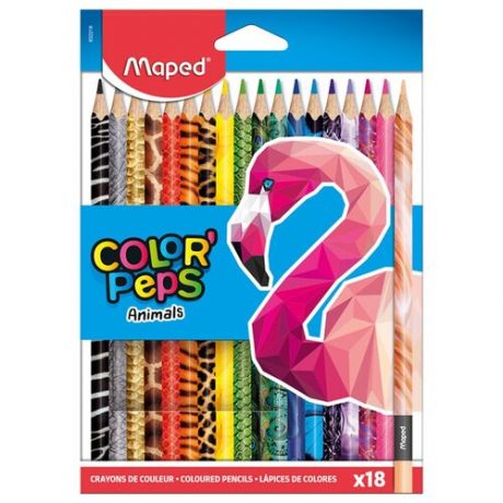 Maped Цветные карандаши Color Peps Animals 18 цветов (832218)