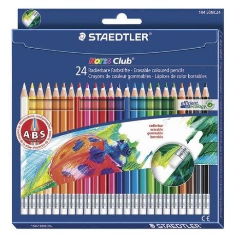 Набор карандашей цветных Staedtler "Noris Club" 24 цв с ластиками