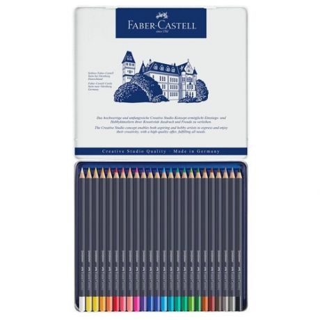 Карандаши художественные Faber-Castell 24 цвета, в металлической коробке