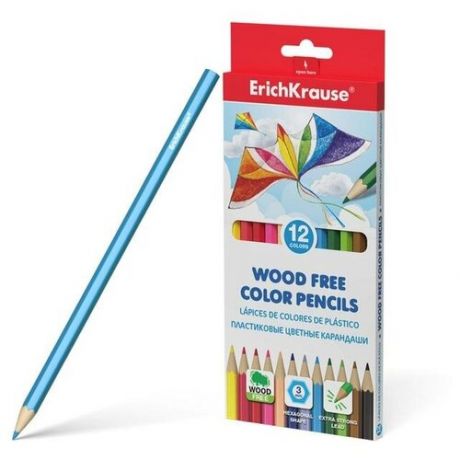 Пластиковые цветные карандаши 12 цветов, шестигранные