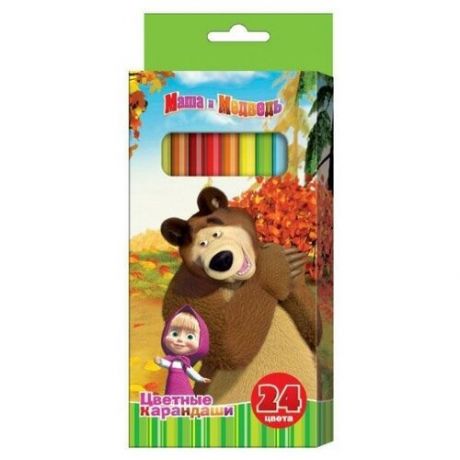Цветные карандаши "Маша и Медведь", 24 цвета