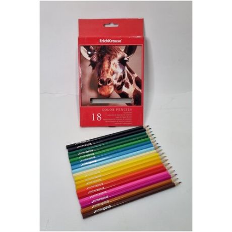 Цветные карандаши 18 цветов Erich Krause.
