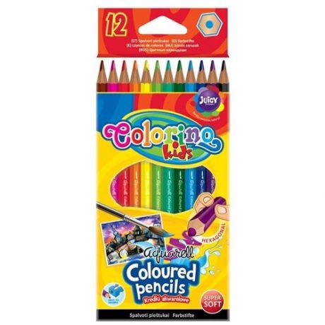 Цветные карандаши COLORINO Шестиугольные 12 цветов
