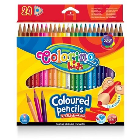 Цветные карандаши COLORINO Треугольные 24 цветов