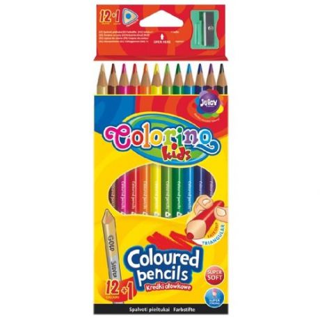 Цветные карандаши COLORINO Треугольные 12 цветов ( с точилкой )