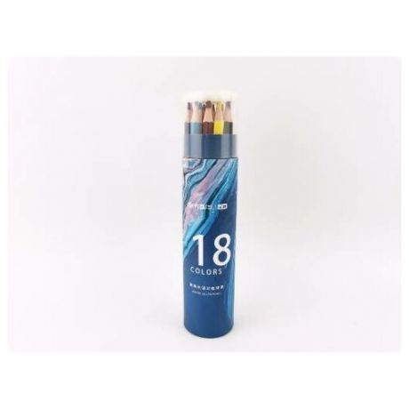 Набор цветных акварельных карандашей 18 шт, в тубусе, грифель 2.9 мм. арт.980-18