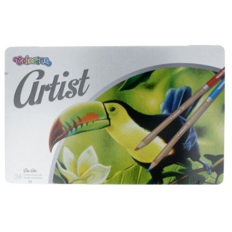 Набор карандашей цветных Colorino "Artist" 36 цветов, металлическая коробка