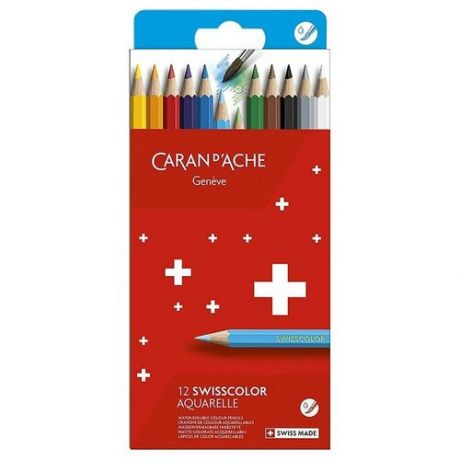 Акварельные карандаши Caran d`Ache Набор карандашей акварельных Caran d’Ache Swisscolor, 12цв. (карт.коробка)