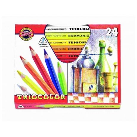 Koh-i-noor Набор цветных карандашей "Triocolor" 24 цв. трехгранный корпус, d=5,6мм