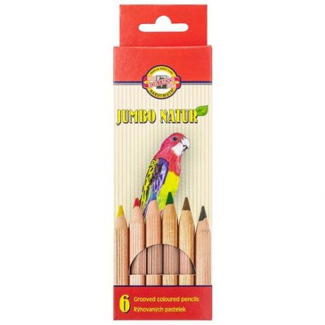 KOH-I-NOOR Набор цветных карандашей Jumbo Natur, 6 цветов (2171N/6)