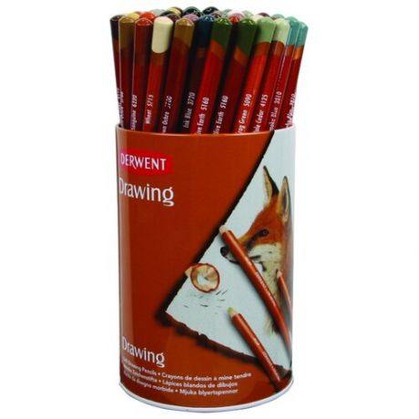Derwent Набор цветных карандашей Drawing 24цв по 3шт в тубусе Набор цветных карандашей Drawing 24цв по 3шт в тубусе