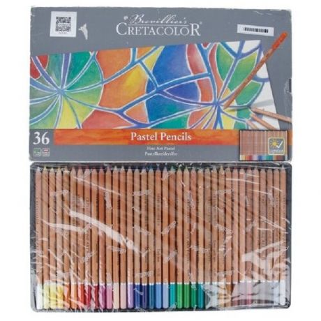 Набор пастельных карандашей Creta Color "FINE ART PASTEL" 36 цветов, круглый корпус d 7,5мм, грифель из натуральной пастели d 3,8