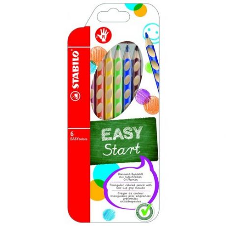 STABILO Цветные карандаши EASY colors 6 цветов (332/6)