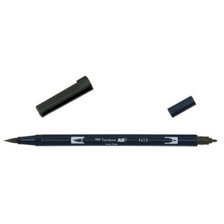 Маркер-кисть Tombow ABT Dual Brush Pen N15 черный ABT-N15