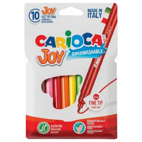 Фломастеры Carioca "Joy", 10цв., смываемые, картон, европодвес