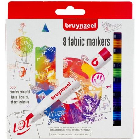 Набор маркеров по ткани Bruynzeel 8 штук в картонной упаковке