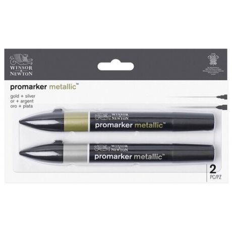 Winsor & Newton набор маркеров Promarker Metallic Gold & Silver, (290150) 2 шт.