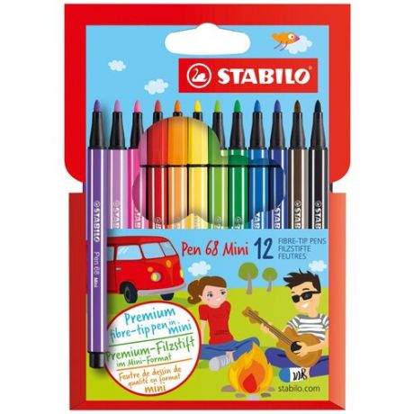 Фломастеры STABILO Pen 68 Mini, 12 цветов