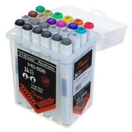 Набор маркеров Superior, профессиональные, двусторонние, 24 шт 24 цвета, MS-898