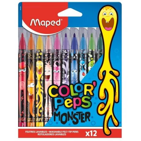 Maped Набор фломастеров Color'peps monster, 12 шт., 845400