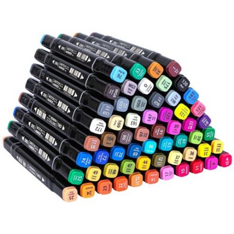 Набор маркеров для скетчинга Deli E70806-60 двойной пиш. наконечник 60цв. текстильная сумка (60шт