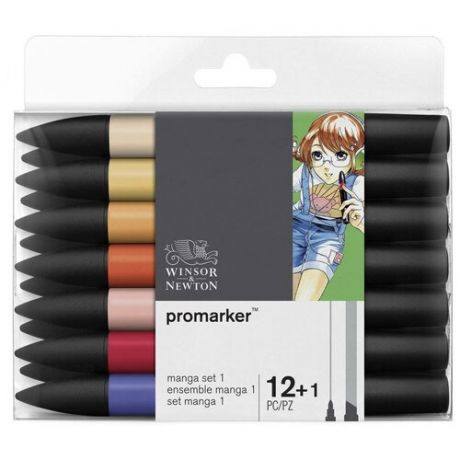 Набор маркеров ProMarker Manga 12 цветов + 1 блендер, вариант 1