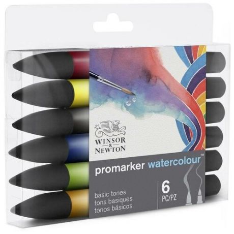 Набор маркеров на водной основе Winsor & Newton "Water Colour" 6 цветов