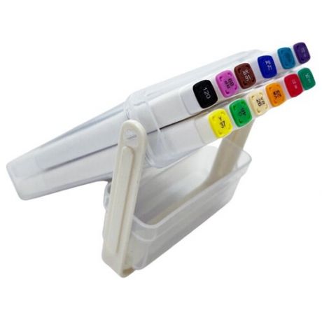 Маркеры для скетчинга LANKE 12 цветов акварельные маркеры двусторонние кисть + круглый наконечник в удобном пластиковом кейсе с подставкой
