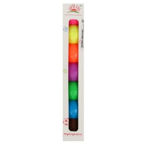 Набор маркеров-тестовыделителей фигурных скошенных 6 цветов, "Мячики", 5 мм