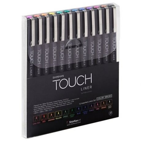 Набор линеров Touch Liner 12 шт. цветные 0,1 мм