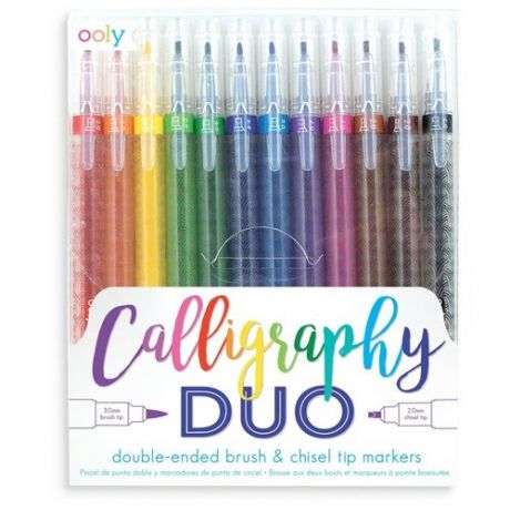 Набор двусторонних цветных фломастеров для калиграфии OOLY, 12шт. 130-051