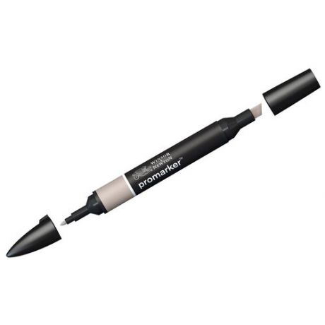 Маркер художественный двухсторонний Winsor&Newton "Pro", пулевидный/скошенный, 2мм/7мм, серый теплый тон 2