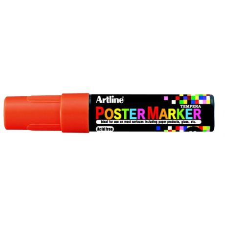 Маркер для скетчинга с темперной краской Artline Poster Marker, 12 мм, флуоресцентный оранжевый