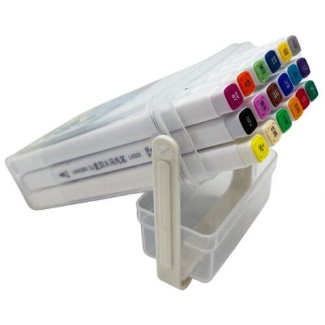Маркеры для скетчинга LANKE 18 цветов акварельные маркеры двусторонние кисть + круглый наконечник в удобном пластиковом кейсе с подставкой