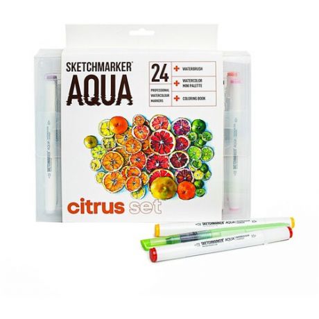 Набор акварельных маркеров SKETCHMARKER "Aqua Pro" Citrus Set 24 цв