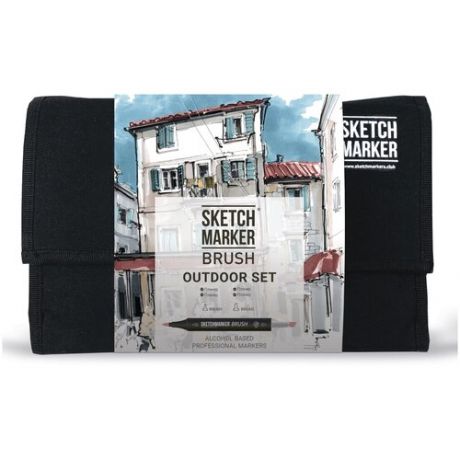 Набор маркеров Sketchmarker Brush 24 Outdoor Set- Плэнер (24 маркеров+сумка органайзер)