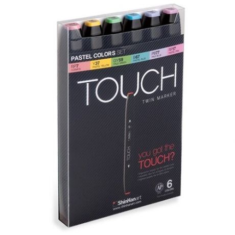 Touch Набор маркеров пастельные тона (1100616), 6 шт.