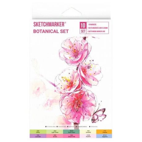 Набор маркеров Sketchmarker Botanical set 10 шт в картонной упаковке