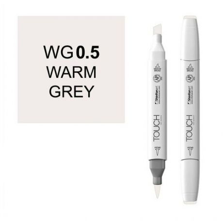 Художественный маркер TOUCH Маркер спиртовой двухсторонний TOUCH BRUSH ShinHan Art, серый теплый 0.5