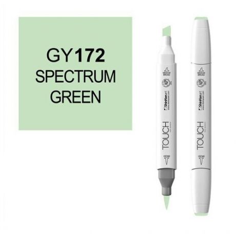Художественный маркер TOUCH Маркер спиртовой двухсторонний TOUCH BRUSH ShinHan Art, зеленый спектральный