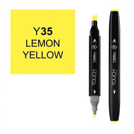 Художественный маркер TOUCH Маркер спиртовой двухсторонний TOUCH ShinHan Art, желтый лимонный