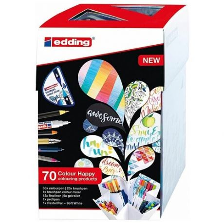 Набор для творчества Edding "Colour Happy Big", 70 предметов, картон