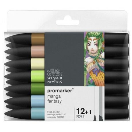 Набор маркеров ProMarker Manga Chibi 12 цветов + 1 блендер, вариант 2