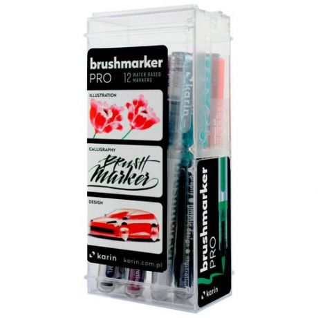 Набор маркер-кистей Karin "Brushmarker Pro" Базовые цвета 11 цв. + маркер-блендер