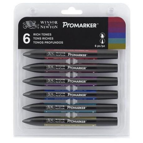 Winsor&Newton Набор художественных маркеров "Pro", 6 цветов, насыщенные оттенки sela